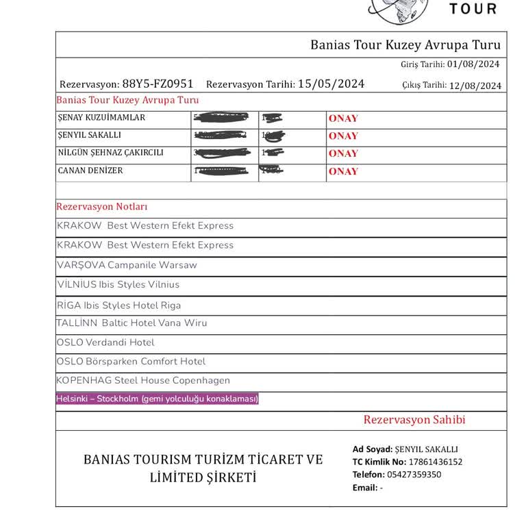 Banias Tour Banias Tur İle Kuzey Avrupa Ya Gidemedik.