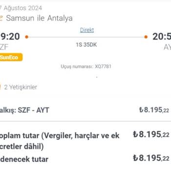Sunexpress Olmayan Bileti Satışa Çıkarmaları Mağduriyeti!