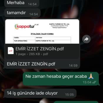 Kappa Tur İade Yapmıyor & Çalışanları Tehdit Vari Konuşuyor.