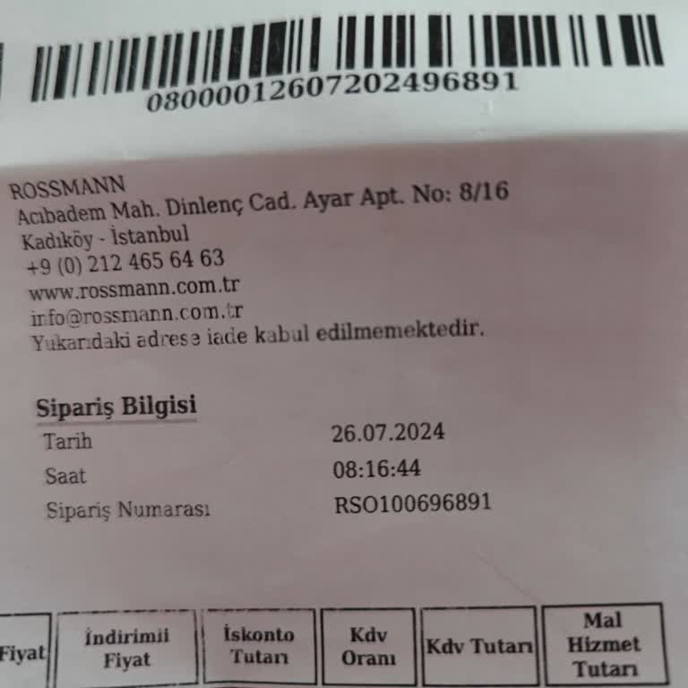 Rossmann Eksik Ürün Gönderimi