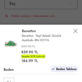 Boyner Ana Sayfadaki Ve Sepetteki Fiyat Farkı