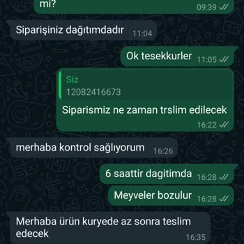 Meyve Sepeti Sabah 10 Da Çıkıp Aksam 6 Da Teslim Edildi.