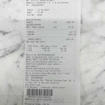 Koton Etiket- Kasa Fiyat Farkı