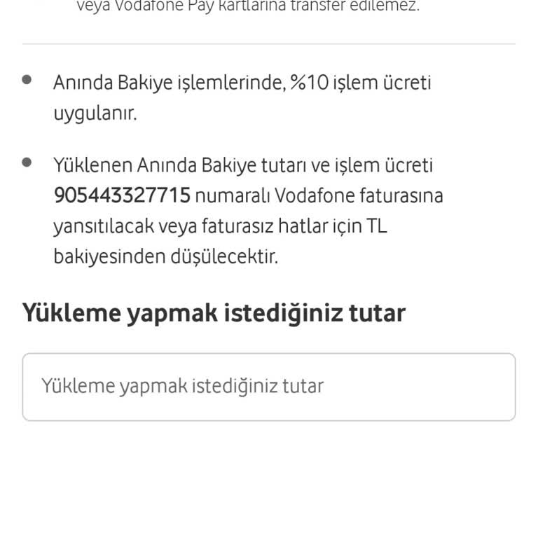 Vodafone Pay Vodafone Hazır Limit Sıfır Görünüyor