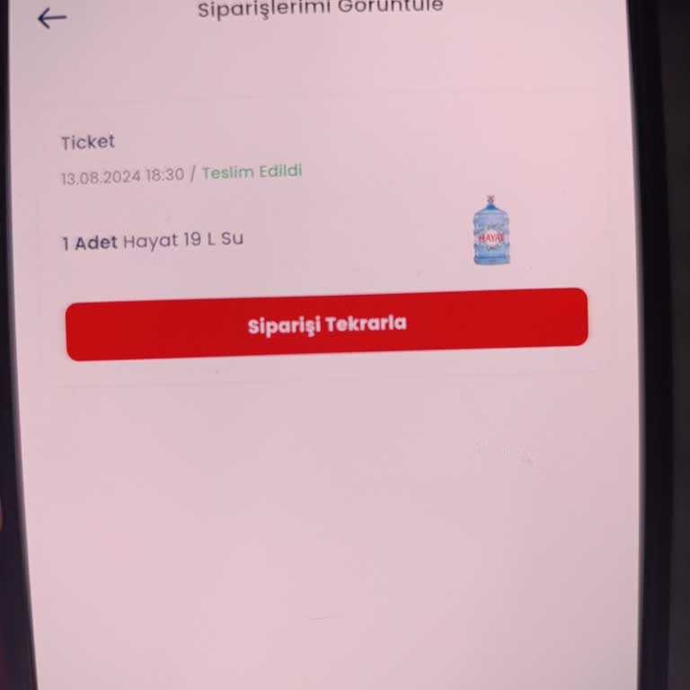 Hayat Su Sipariş Teslim Edildi Gözüküyor Ama Teslim Edilmedi.