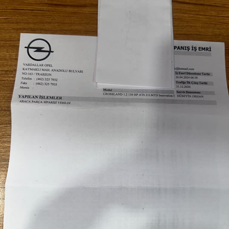 Trabzon Opel Vardallar Pişmanlıktır.