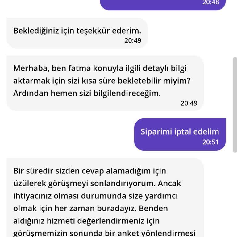 Getir Canlı Hizmetin Hizmet Vermemesi