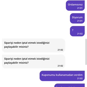 Getir Sipariş İptal Etmiyor