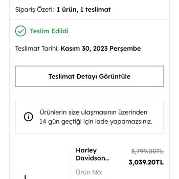 Derimod Pişmanlıktır Ürünüm Kaybedildi