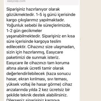 EasyCep Sipariş Edilen Telefonun Teslimatında Sorun Yaşanıyor