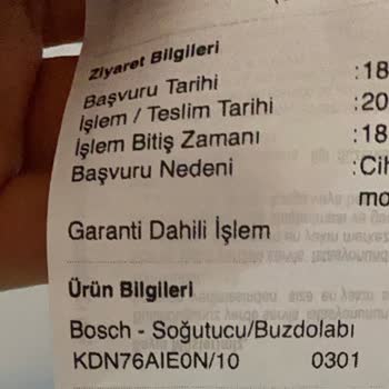 Bosch Buzdolabında Kalite Sorunu Ve Kötü Müşteri Hizmeti
