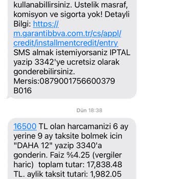Garanti BBVA Garanti Bonus Kart Taksit Mağduriyeti