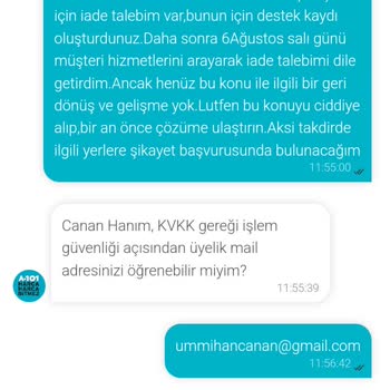 A101 Mağazasının İnternet Sitesinden Vermiş Olduğum Siparişim Hakkında