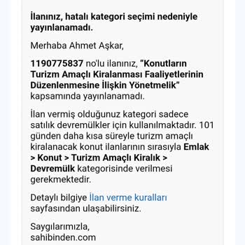 Sahibinden Yanlış Kategori Hatası