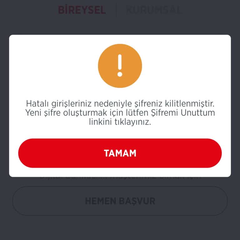 Ziraat Bankası Şifre Kilitlenmesi Uyarısı