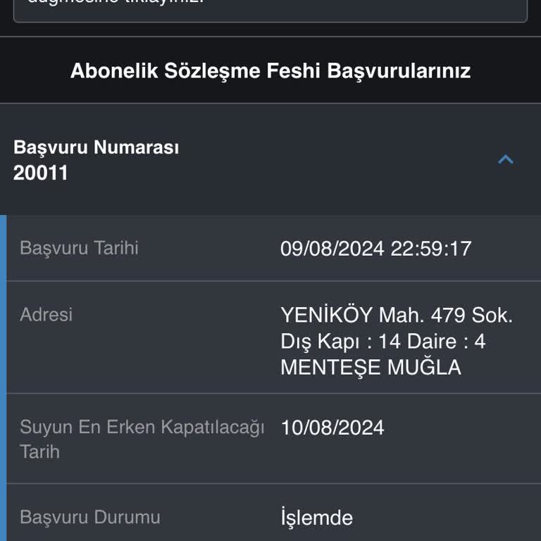 Muğla Su ve Kanalizasyon İdaresi Su Aboneliği İptali