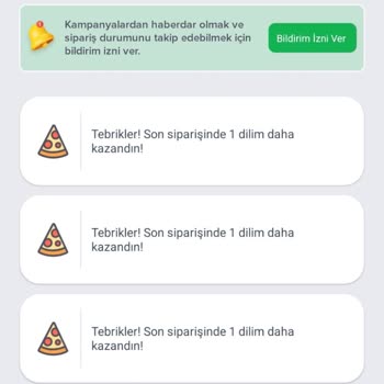 Domino's Pizza Hediye Pizza Dilimleri Silindi