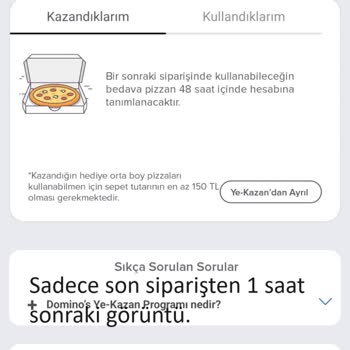 Domino's Pizza Hediye Pizza Dilimleri Silindi