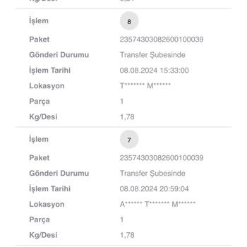 Zara Scotty Dağıtıma Çıkmayıp İade Edilen Sipariş