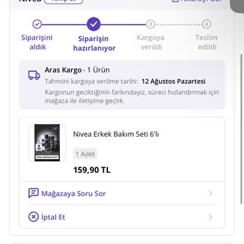 Nivea 6'lı Bakım Seti Gönderilmedi.