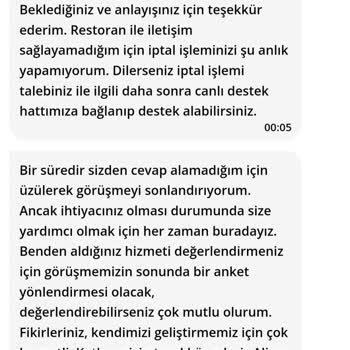 Getir Yemek Siparişi İptal Etmedi!