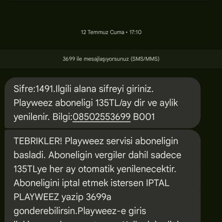 Playweez Bilgim Dahilin De Abonelik Yapmış