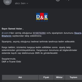D&R Yanlış Ürün Gönderdi