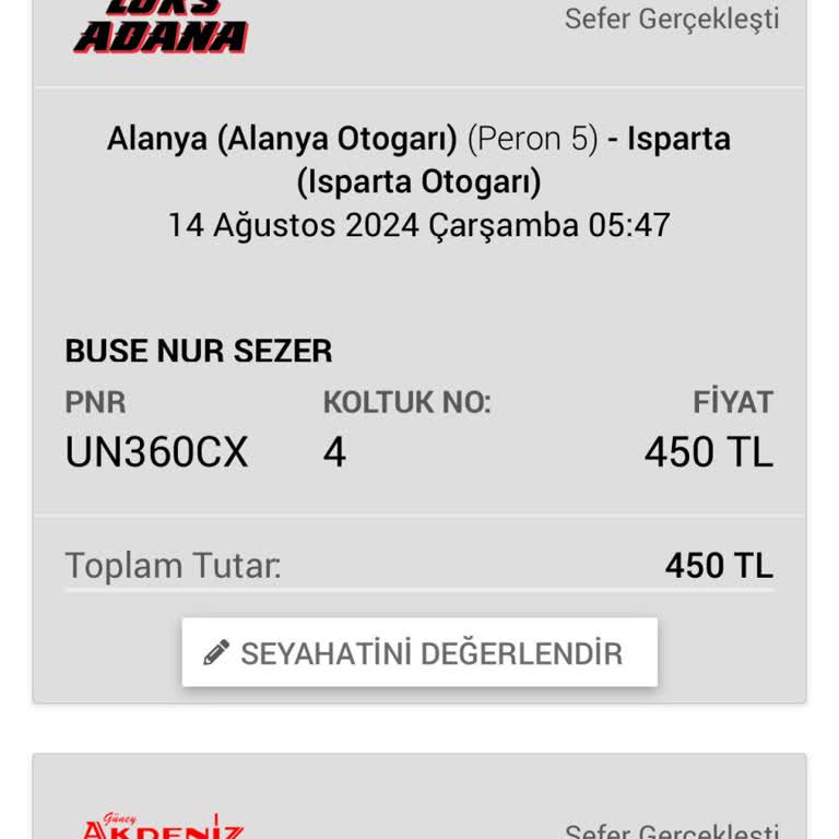 Lüks Adana Otobüs Gelmediği Halde Seyahat Gerçekleştirildi Yazıyor