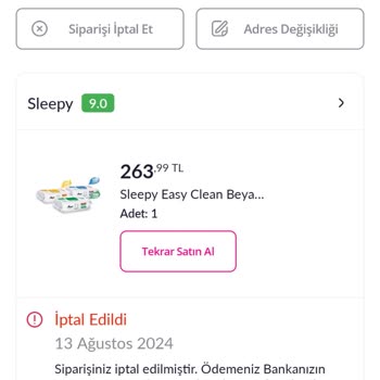 Pazarama İndirim Kodu Kullanımı Sonrası Sipariş İptali