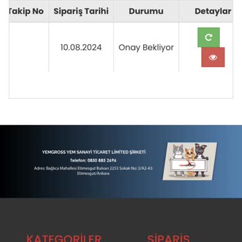 Acil Yemgross Ürünümü Göndermiyor!