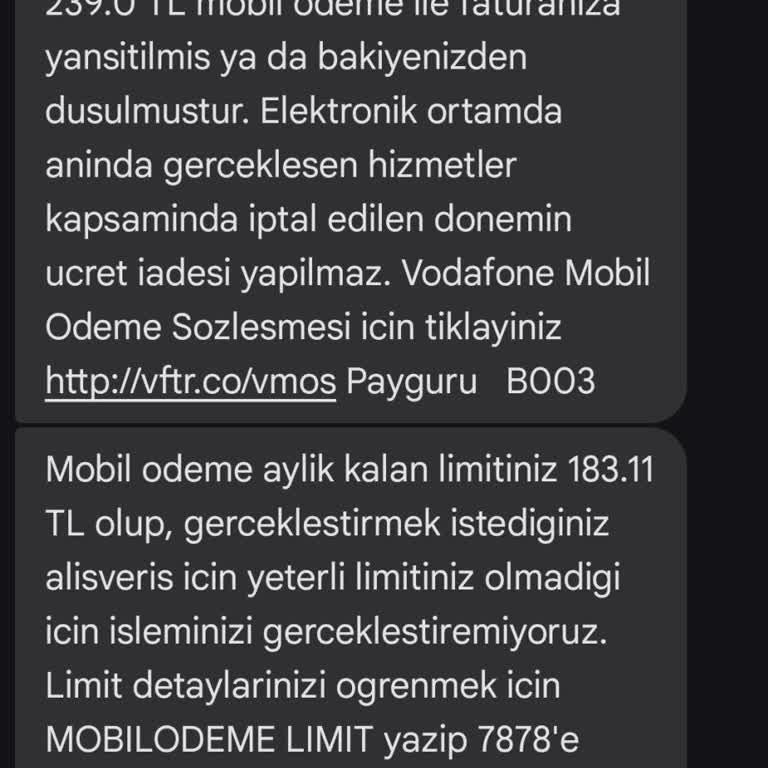 Bilgim Dışında Yapılan Mobil Ödeme ve İptal Sorunu