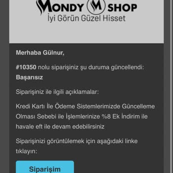 Mondy Shop Sipariş Gönderim Sorunu Ve Yanlış Bilgilendirme