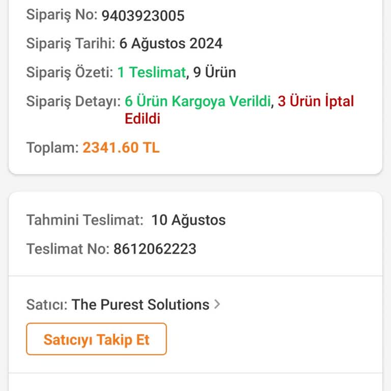 Trendyol Siparişi İptal Ettirmeye Çalışıyor.