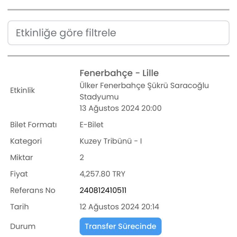 Banabilet.com Bilet Transferi Yapmadı