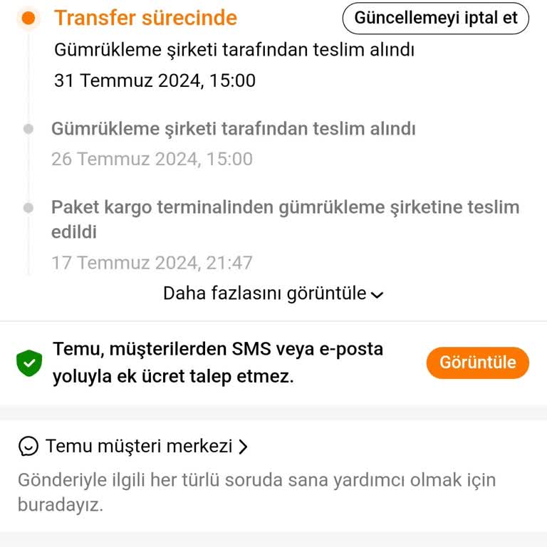 Temudan Sipariş Verdiğim Kargomu MNG Gümrükten Almıyor