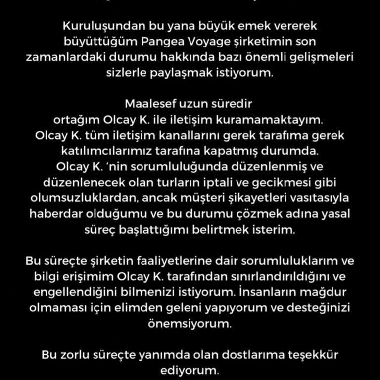 Pangea Voyage Avrupa Turu İptalleri