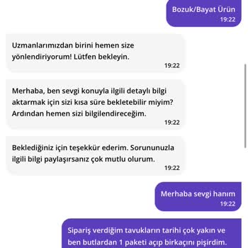 Getir Büyük Bozuk Tavuk İadesi