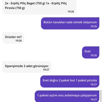Getir Büyük Bozuk Tavuk İadesi