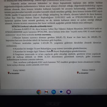 Arçelik Mahkeme Masraflarını Ödemiyor ve Müşteriyi Mağdur Ediyor