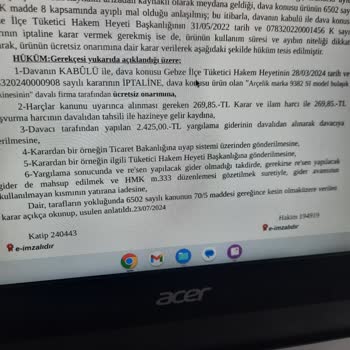 Arçelik Mahkeme Masraflarını Ödemiyor ve Müşteriyi Mağdur Ediyor