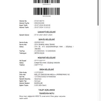 Vestel Buzdolabı Motor Kartı Ve Motor Arızası