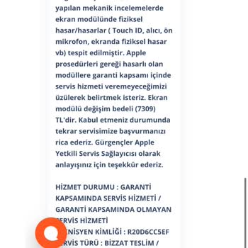 İPhone Apple Servisi Garantili Ürünü Tamir Etmiyor Ücret İstiyor