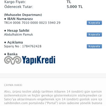 Sahibinden Param Güvende Hesabı