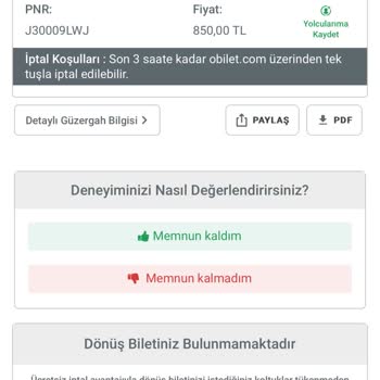 Obilet Güvensizliği Ve Alınan Biletin İptal Edilememesi