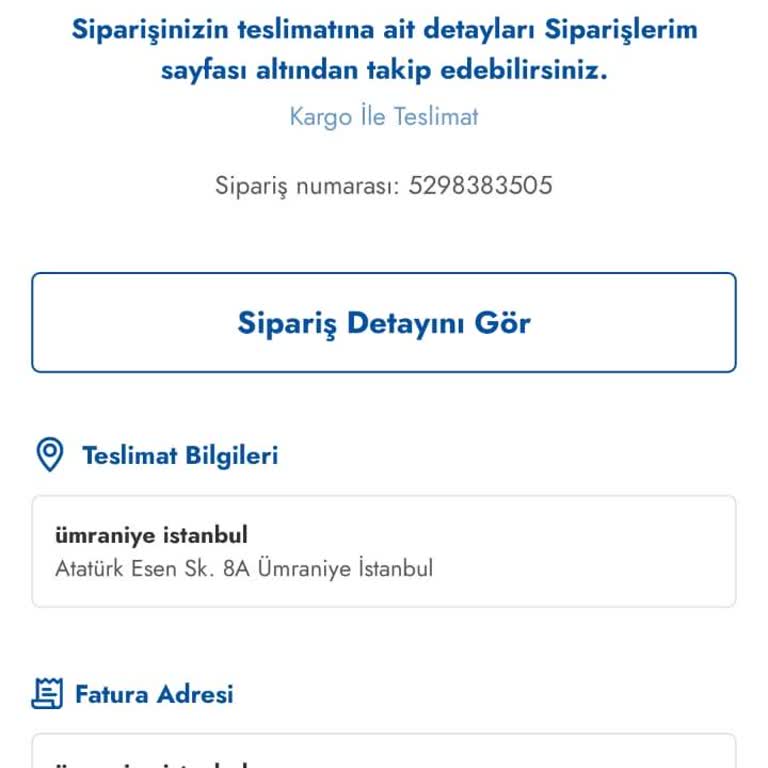 Cepte Şok Çamaşır Makinesi Kargo Gelmiyor