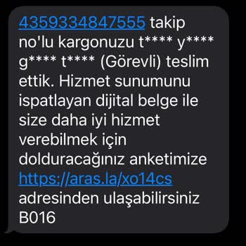Aras Kargo Teslim Gözüküyor Ancak Bana Teslim Edilmedi
