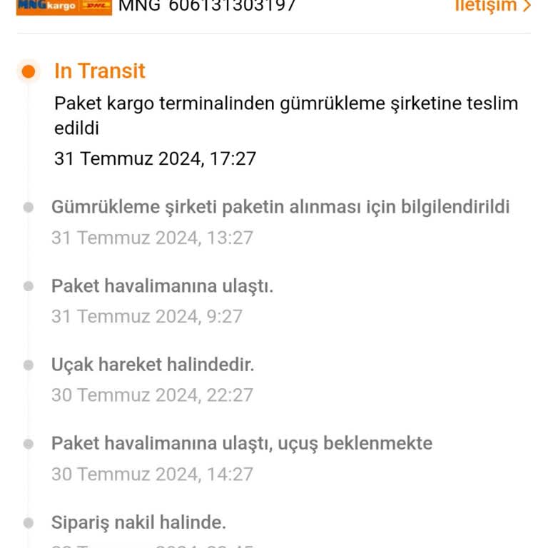 MNG Kargo Temu Kargom Gümrükte Bekletiliyor
