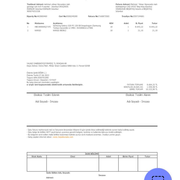 Samsung S20 FE Şarj Soketi Sorunu Ve Yüksek Ekran Değişim Ücreti