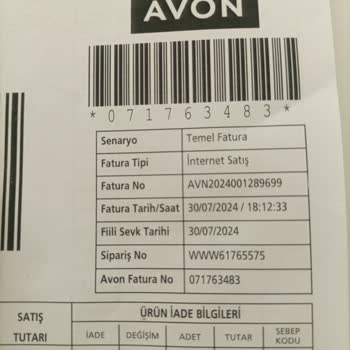 Avon Puan Dünyasından Sipariş Verdiğim Ürün Gönderilmedi