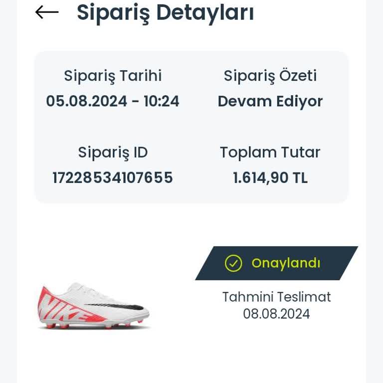 Sportive Kargoya Ürünüm Verilmedi